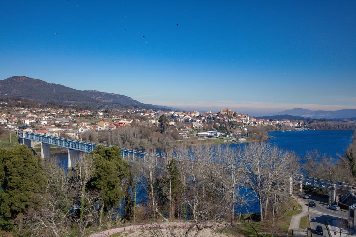 The view from Valença’s fortress across the Miño to Tui, with the International Bridge on the left